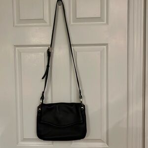 Vince Camuto black leather crossbody bag.